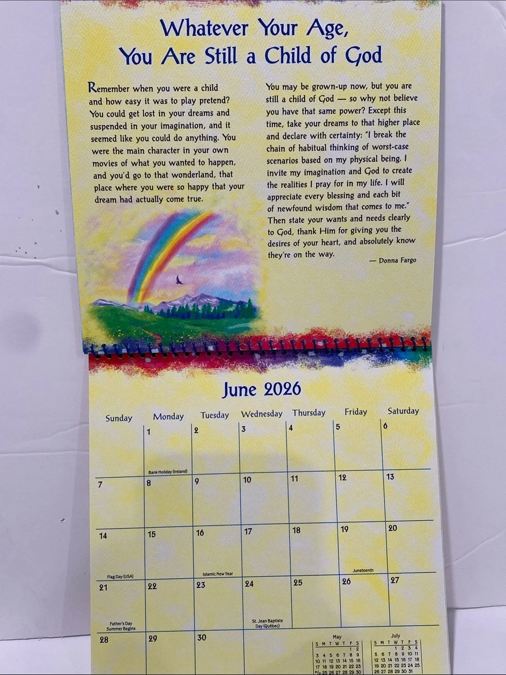 Blue Mountain Arts God Is Always Watching Over You 2026 Wall Calendar